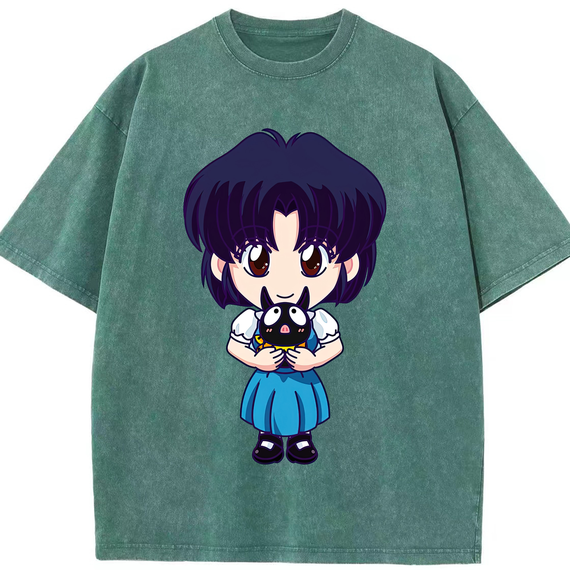 （画像用） 美少女戦士セーラームーン 水野 亜美 みずの あみ Sailor Moon Mizuno Ami 綿100% ヴィンテージ風 半袖Tシャツ（フロントプリント）